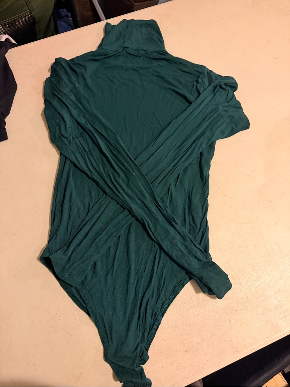 Fashion Nova Emerald Green Turtleneck Long Sleeve Bodysuit